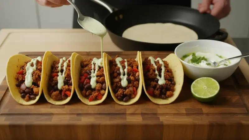 Assemble tacos and finish