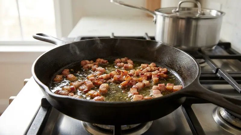 Crisp the pancetta