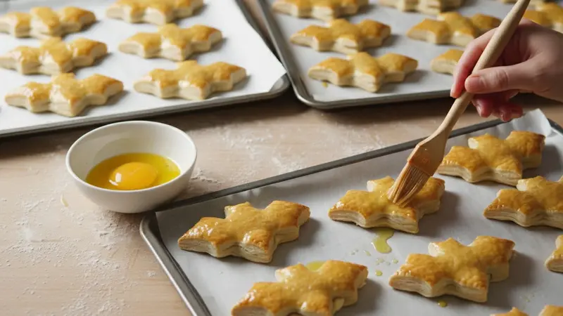 Top with pastry and egg wash