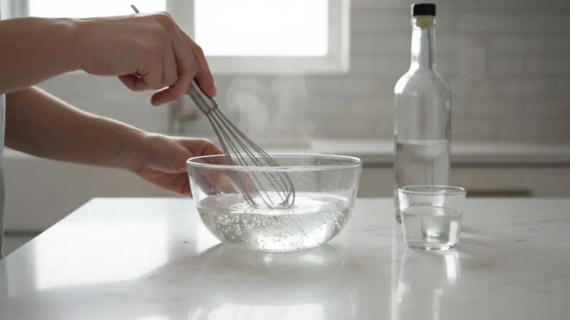Dissolve the gelatin and combine with alcohol