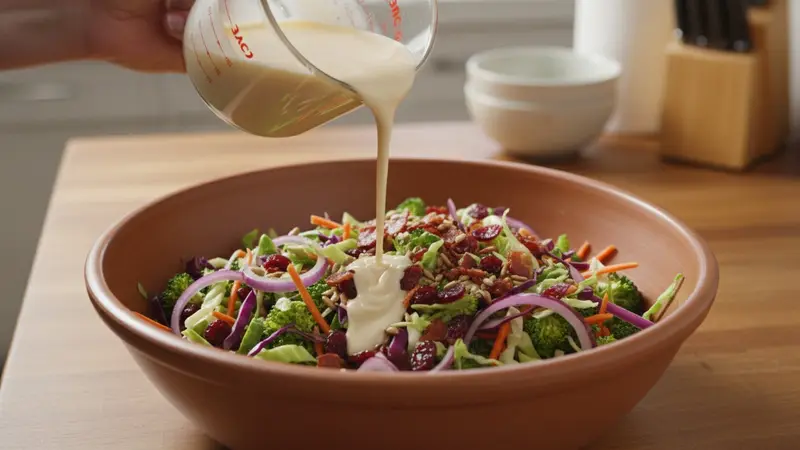Toss the slaw with mix-ins and dressing