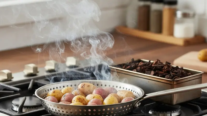 Grill-smoke the potatoes until tender