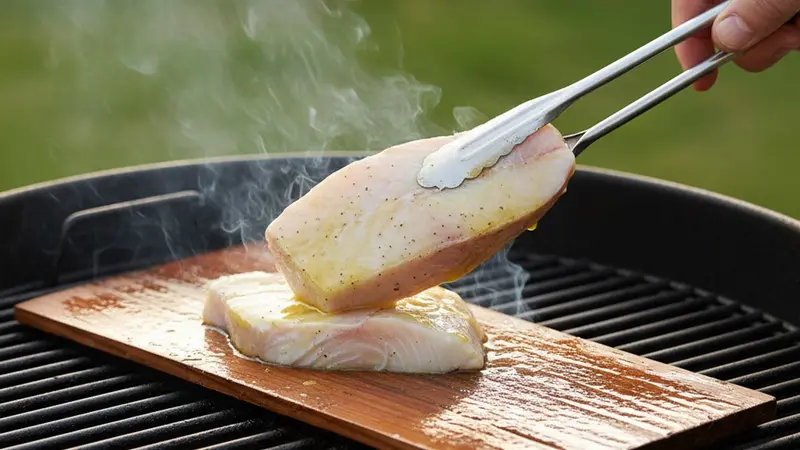 Grill swordfish on the cedar plank