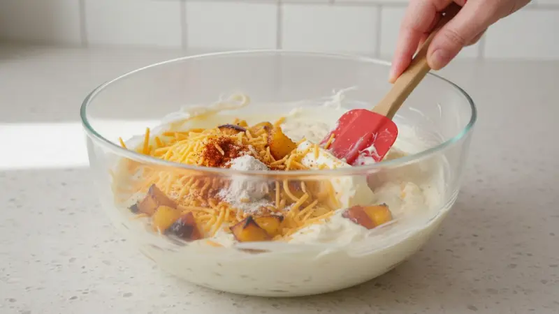 Make the cheese-and-peach filling
