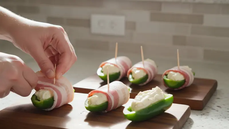 Fill and wrap with bacon