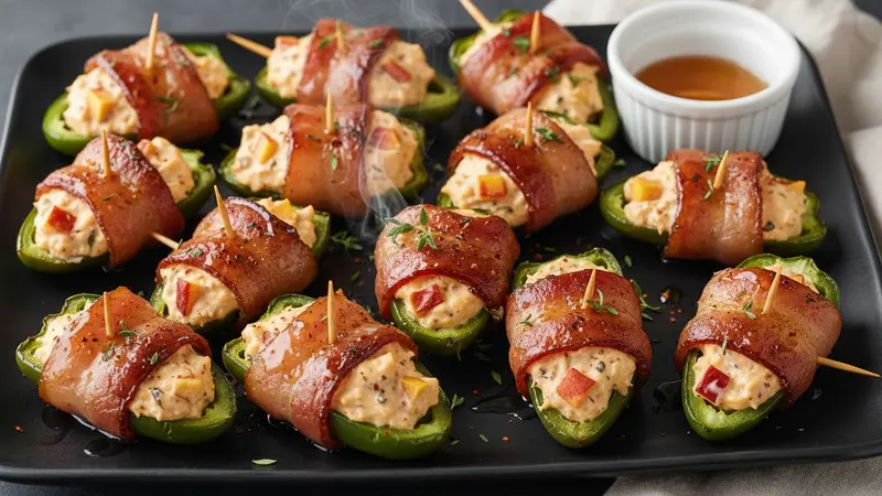 Charred Peach & Jalapeño Grill Poppers