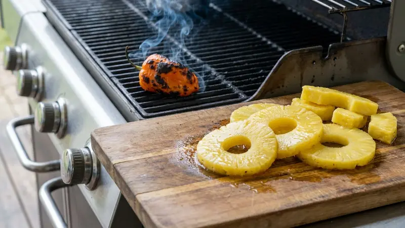 Char pineapple and blister habanero