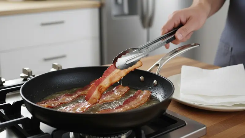 Cook and crumble the bacon