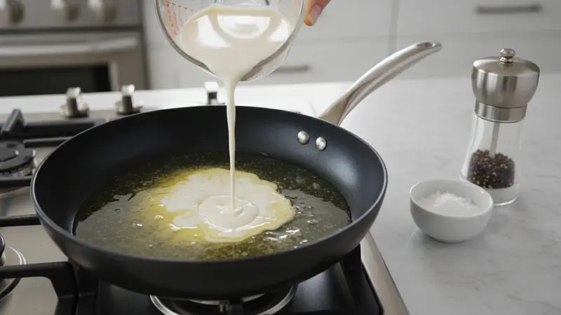 Build and reduce the cream base