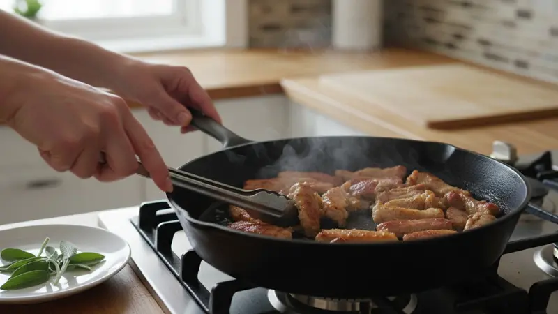 Optional pan-crisp finish and crisp sage