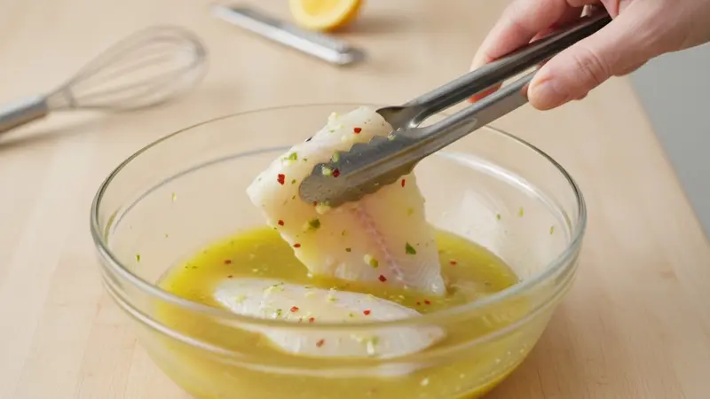 Make the quick no-chill citrus marinade and coat the fish