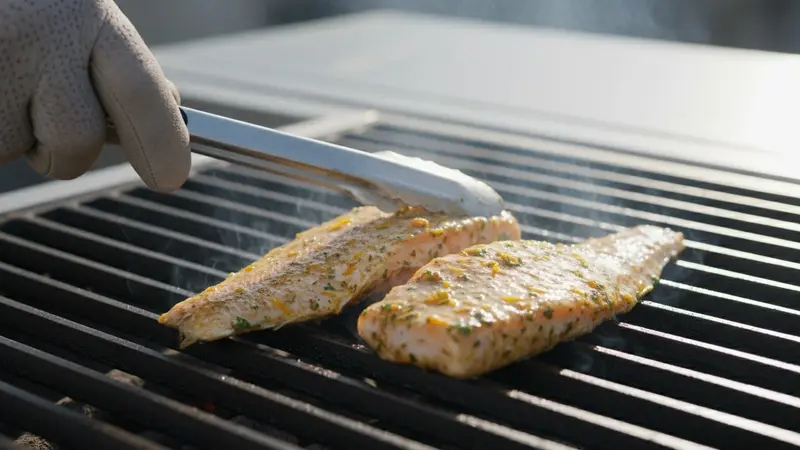 Grill the fish with precise timing