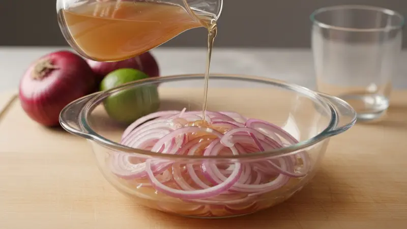 Quick-pickle the red onion