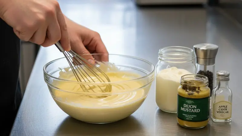 Whisk the tangy mustard-mayo dressing