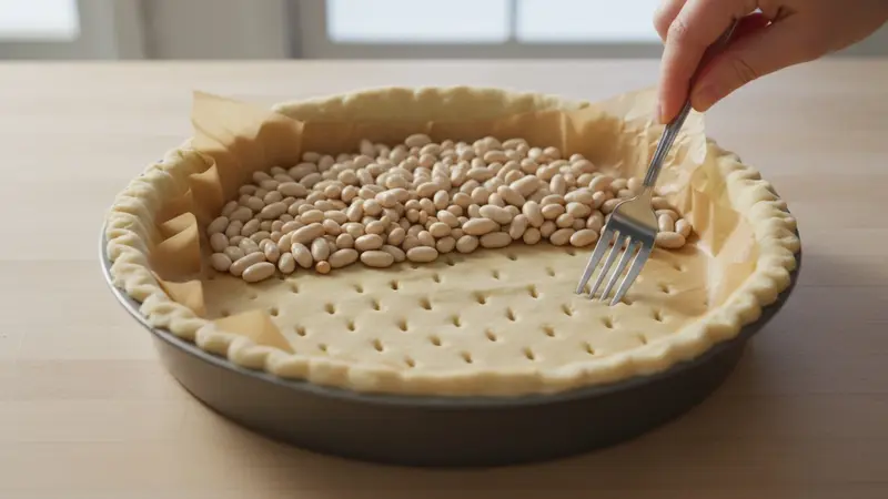 Preheat oven and blind-bake crust