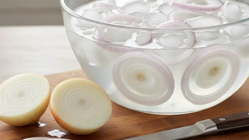 Slice and soak the onions