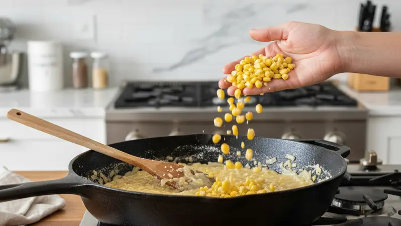 Make a light roux and add the corn