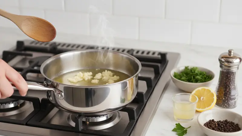 Make the lemon-garlic butter