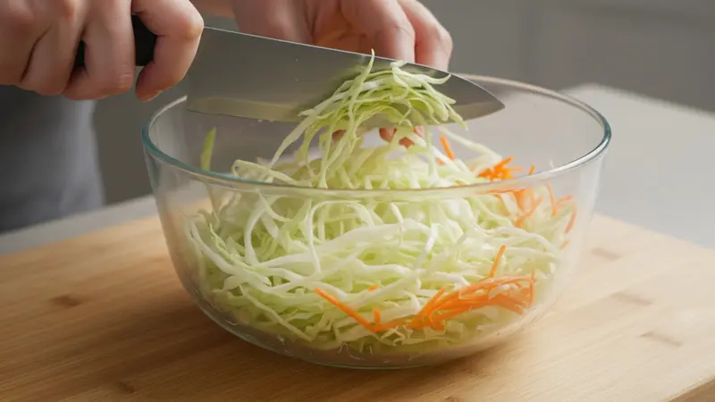 Shred the vegetables