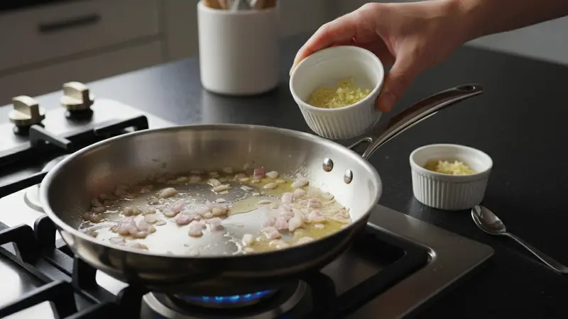Sauté shallot and garlic