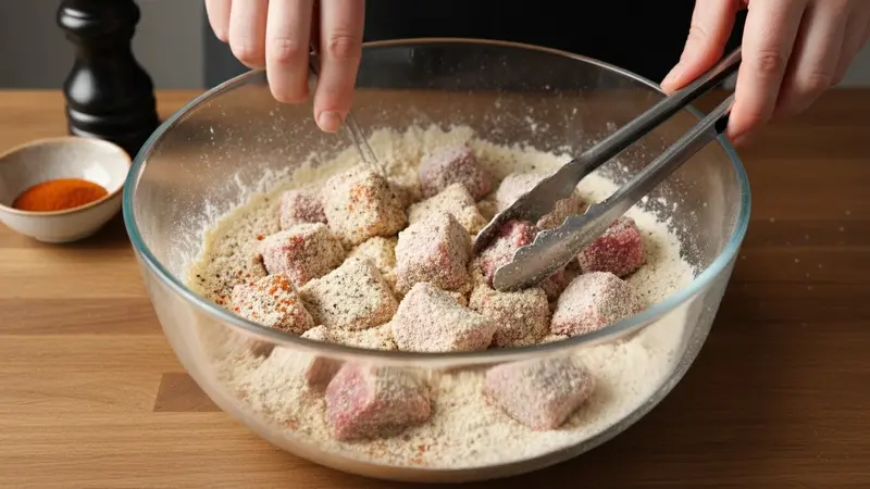 Prep and coat the steak