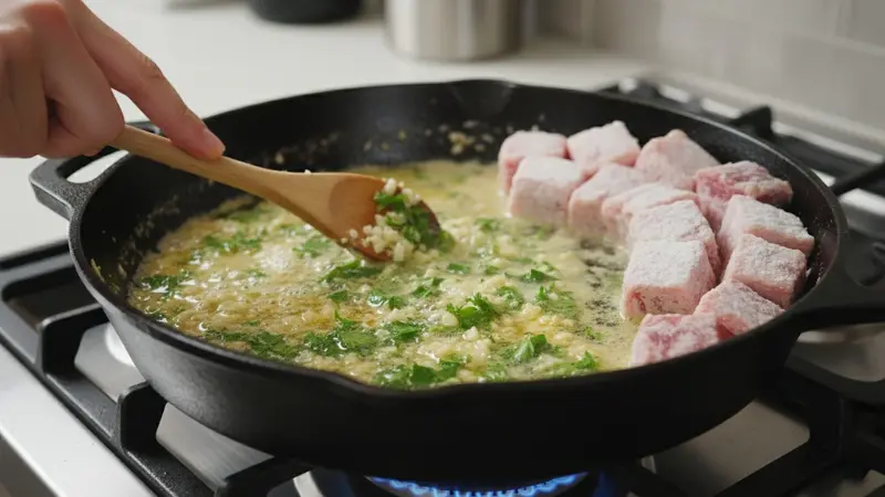 Make garlicky herb butter and toss