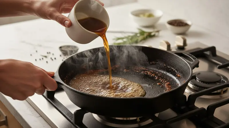 Make the simple pan sauce