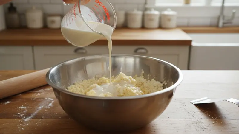 Add buttermilk and form dough