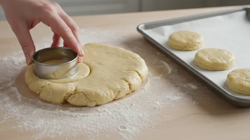 Shape and cut biscuits