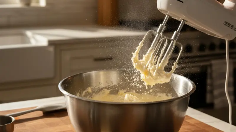 Cream butter, sugar and add wet ingredients