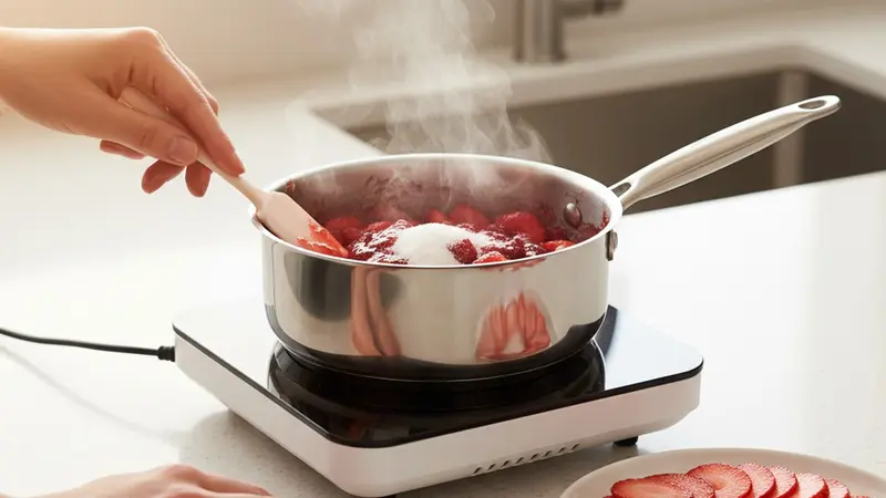 Make the strawberry glaze