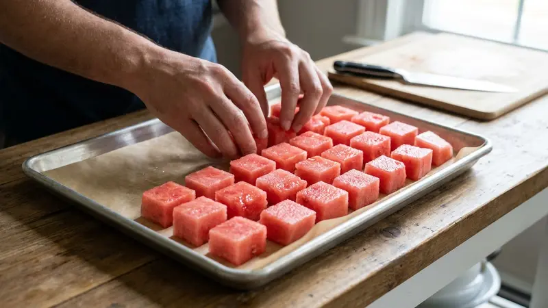 Freeze the watermelon