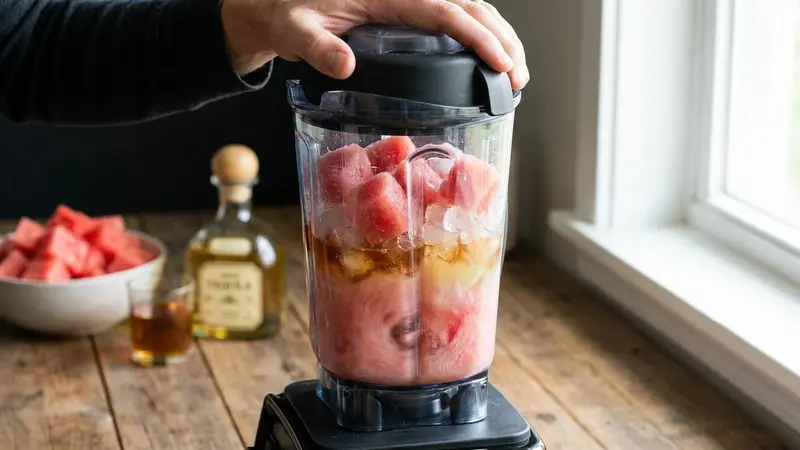 Blend the margarita