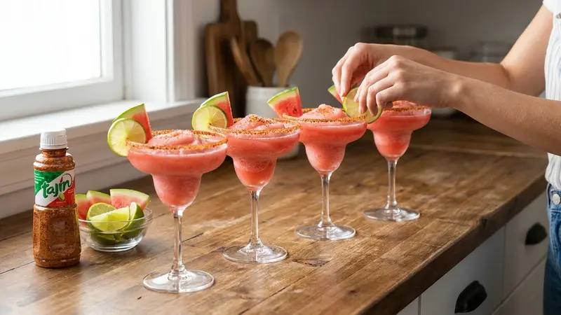 Serve with Tajín and garnish