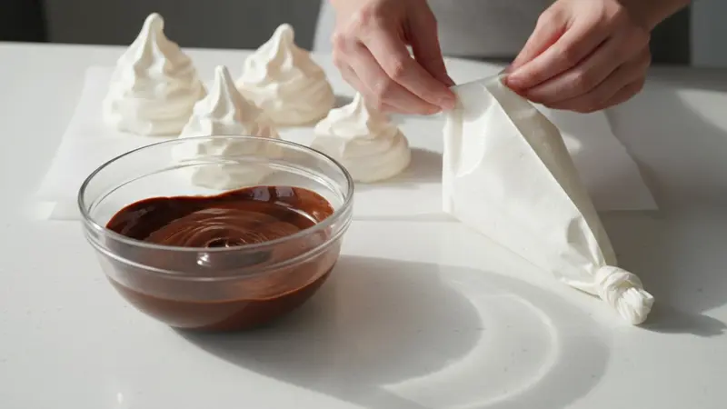 Melt chocolate and draw faces