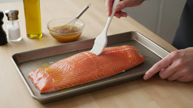 Prep the salmon and make the gluten-free glaze