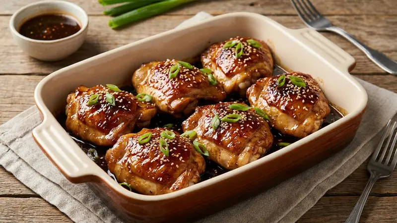 Gluten-Free Honey Garlic Chicken Thighs with Tamari and Toasted Sesame
