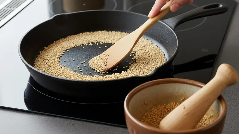 Toast and grind the sesame