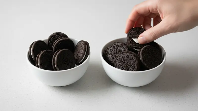 Prepare Oreo tombstones and reserve crumbs