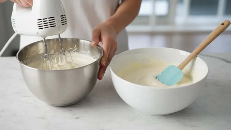 Whip the cream and fold in