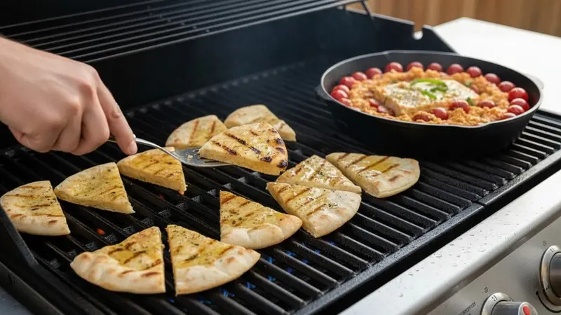 Grill pita wedges