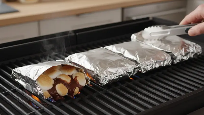 Grill or campfire cook until gooey