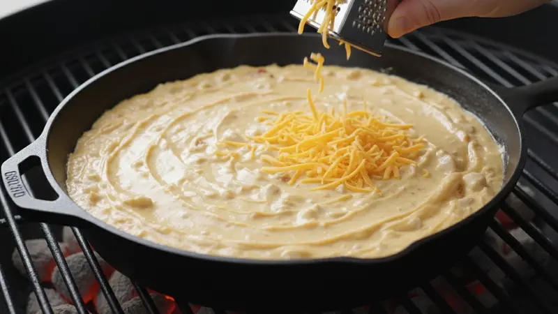 Cook the dip in the cast-iron skillet