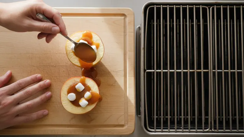 Fill, toast marshmallows and finish on the grill
