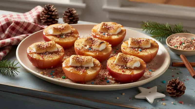 Grilled Caramel Apple Boats with Candy Crunch