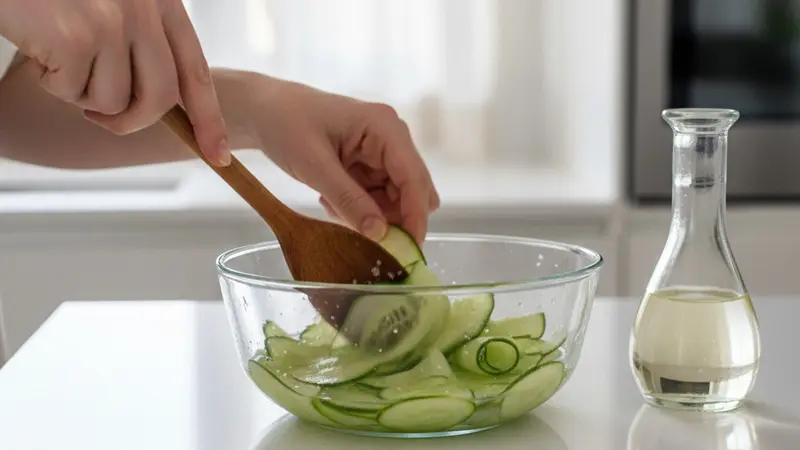 Make quick-pickled cucumber