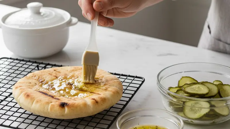 Warm pita and finish quick steps
