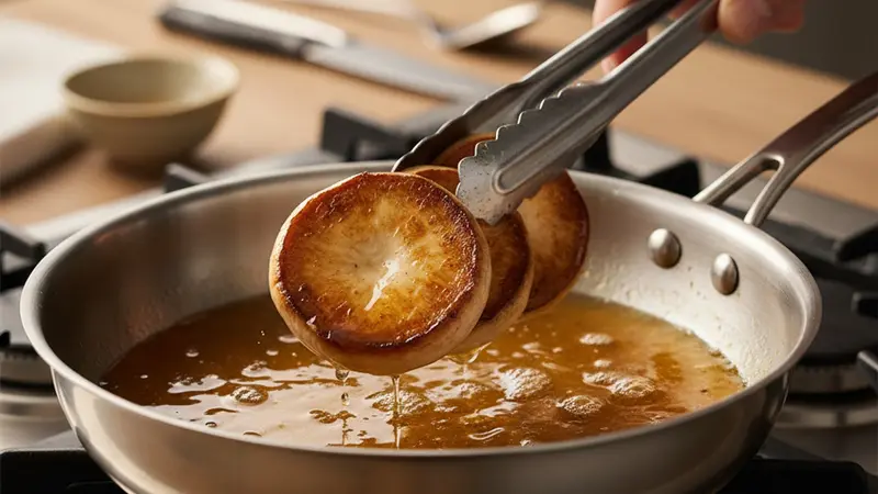 Finish the mushrooms in the brown butter