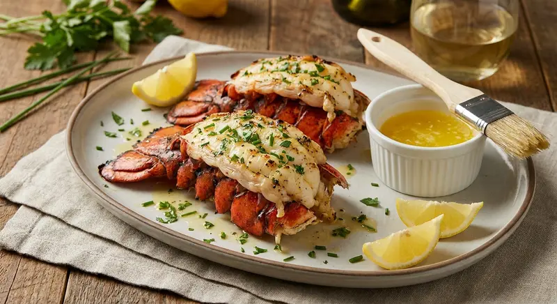 Grilled Lobster Tails with Garlic Herb Butter