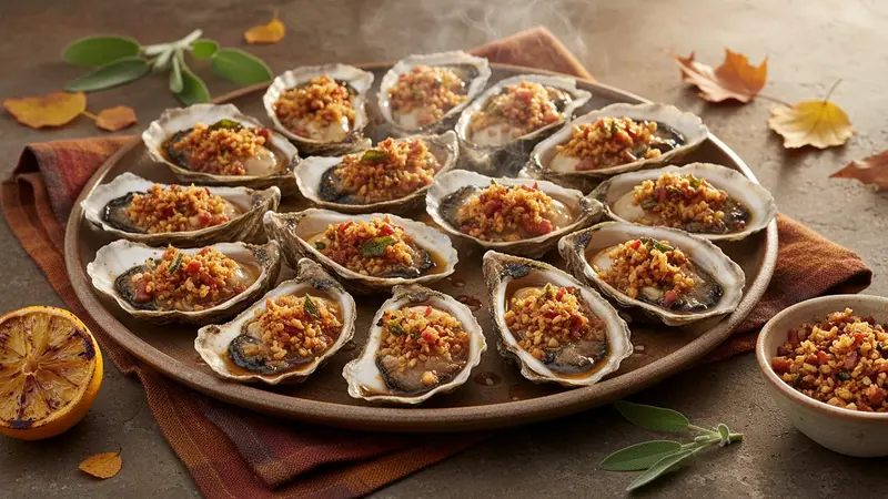 Grilled Maple-Sage Oysters
